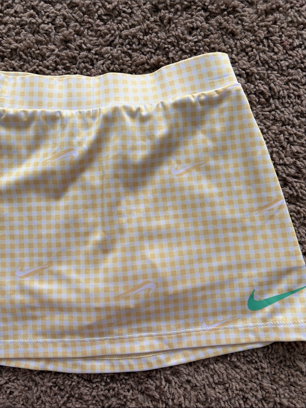 Nike Yellow Gingham Skirt with Teal Swoosh - Picture 3 of 5